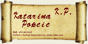 Katarina Popčić vizit kartica